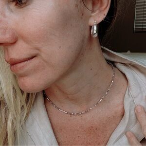 Faceted Silver Bead Necklace - Gleam